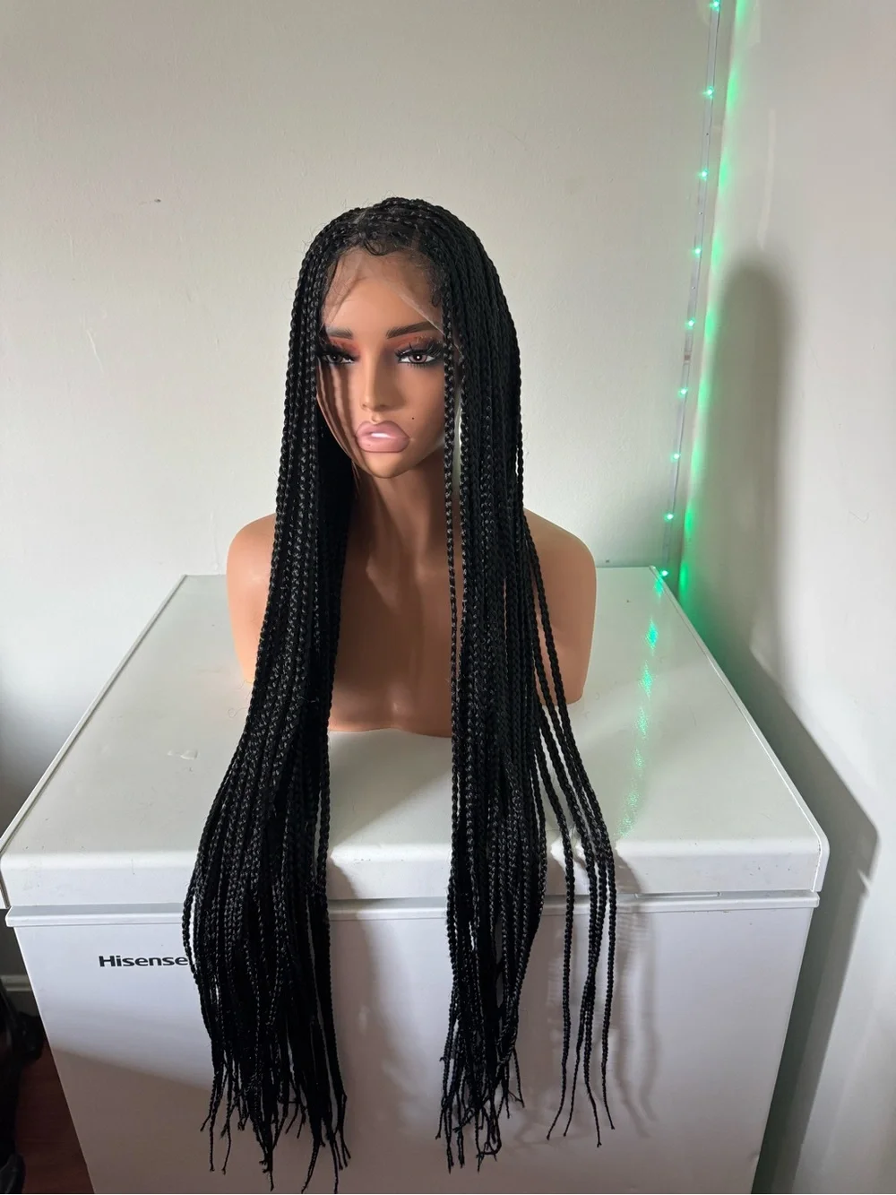 Black Lace Front Box Braid Wig with Baby Hairs - Women Hair